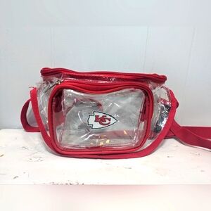 Logobrands Kansas City Chiefs Stadium Belt Bag In Clear Red‎